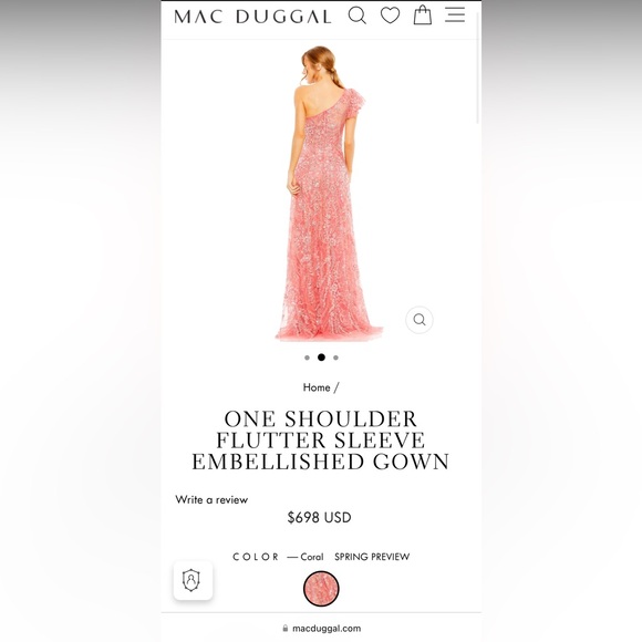 Mac Duggal One Shoulder Embellished gown - Prom - Picture 6 of 11